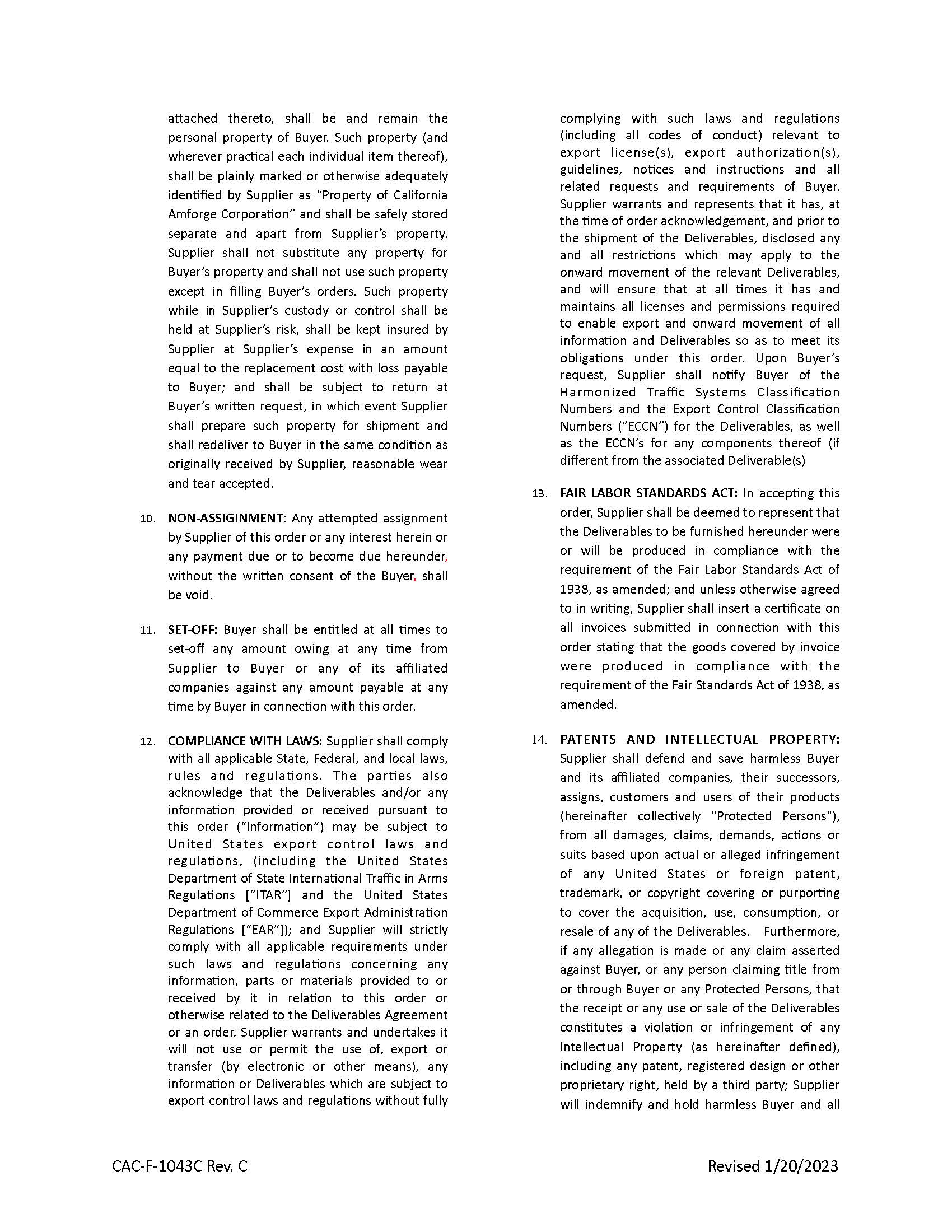 Conditions of Purchase - Page 2