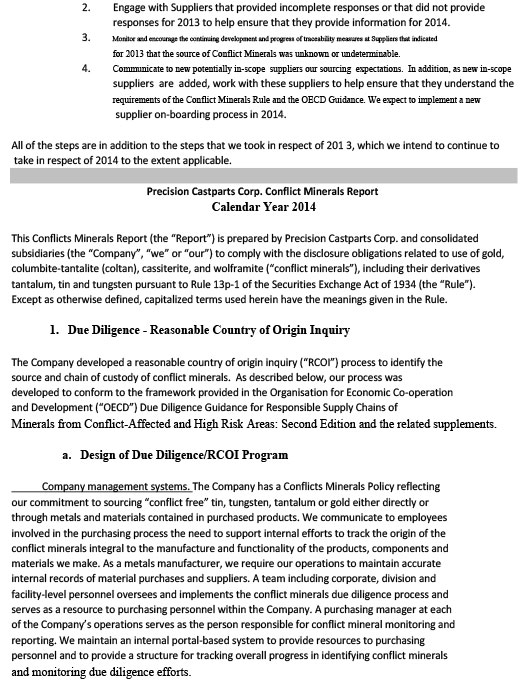 Conflict Management Statements from Approved Mill Sources #15