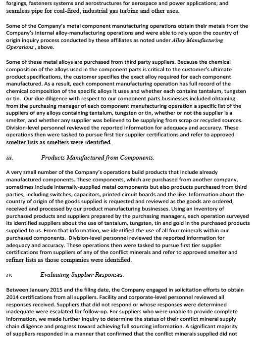Conflict Management Statements from Approved Mill Sources #18