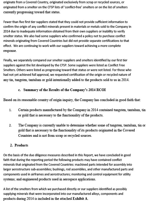 Conflict Management Statements from Approved Mill Sources #19