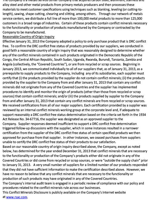 Conflict Management Statements from Approved Mill Sources #26