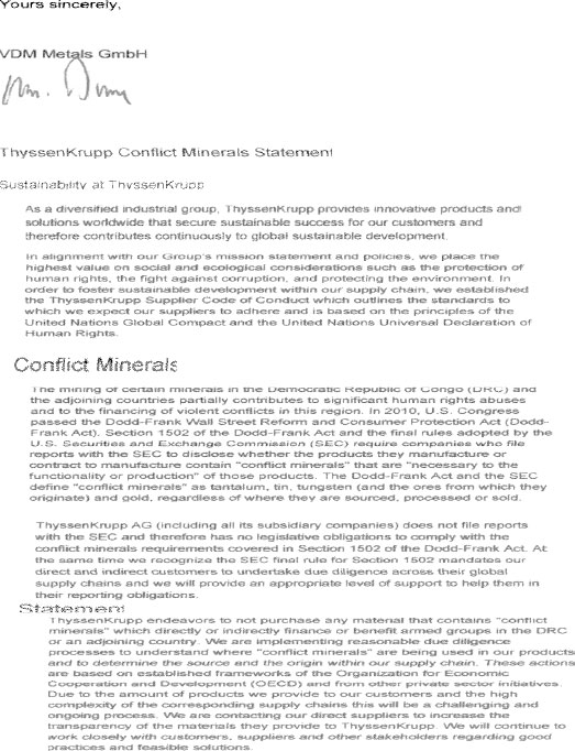 Conflict Management Statements from Approved Mill Sources #5