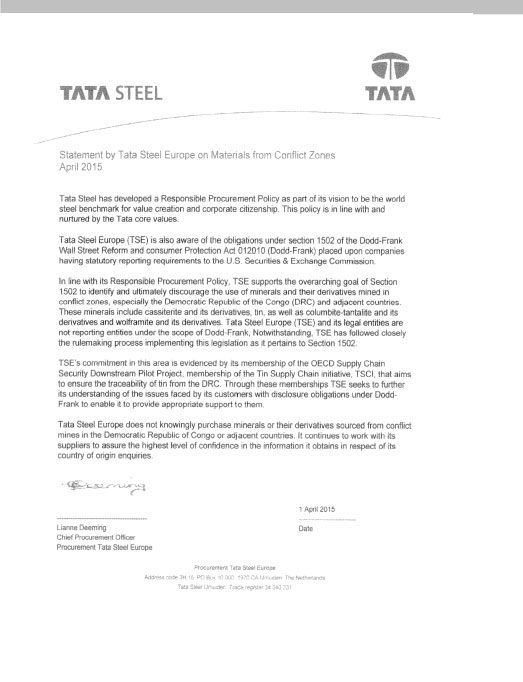 Conflict Management Statements from Approved Mill Sources #6